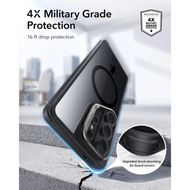 5. ESR Classic Hybrid Kickstand MagSafe Hülle für Samsung Galaxy S26 Ultra – Transparent Schwarz