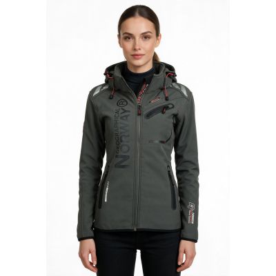 4. Geographical Norway Reine Gray/Black Lady 007 Damen-Softshelljacke (WU6099F/GN Grey/Black)