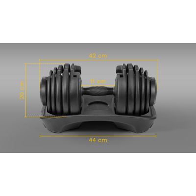34. Verstellbare Hantel aus Gusseisen 24 kg REBEL ACTIVE
