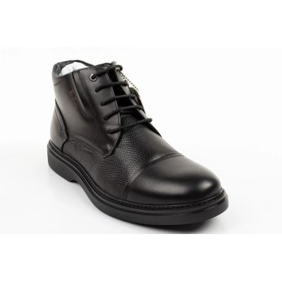 2. Lee Cooper Herrenschuhe, elegante schwarze gefütterte Lederstiefeletten