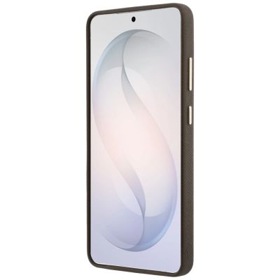 5. Guess Schutzhülle mit genarbtem, großem 4G-Metalllogo für Samsung Galaxy S26 Ultra – Braun