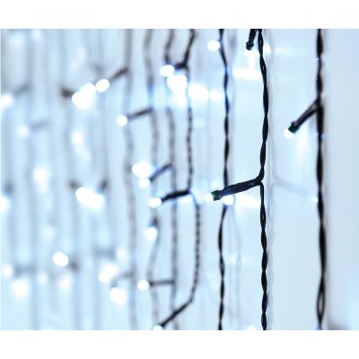 26. Weihnachtsbaumbeleuchtung, Außenbeleuchtung, 180 LEDs, Steuerung, Zeitschaltuhr, kaltweißes Licht, grünes Kabel