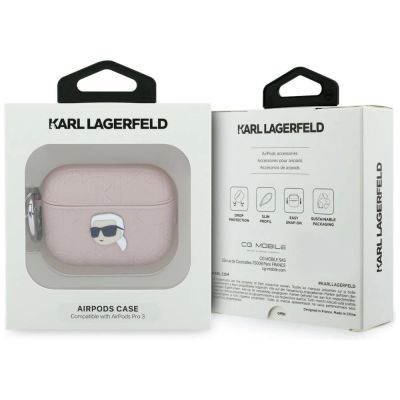 4. Karl Lagerfeld Monogram Karl Head Hülle für AirPods Pro 3 – Pink