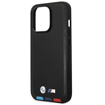 6. Hülle BMW BMHMP14L22PTDK iPhone 14 Pro 6.1 "schwarz / schwarz Leder Stamp Tricolor Magsafe