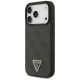 2. Guess Leather 4G Triangle Strass MagSafe Hülle für iPhone 18 Pro / 17 Pro - Schwarz
