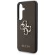 6. Guess Grained Big 4G Logo Small Classic Logo Hülle für Samsung Galaxy S25 Plus braun