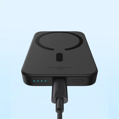 10. Baseus Magnetic Mini Air 6000mAh 20W Powerbank mit induktiver Ladefunktion und Baseus Simple USB-C-Kabel (20V/3A) 30cm – Schwarz