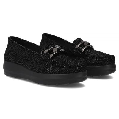 5. Schwarze Damen-Plateau-Loafer aus Leder, Filippo DP7652