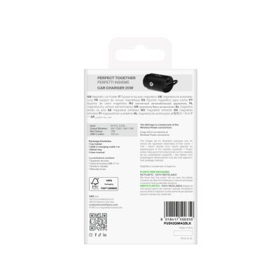 4. Puro Autohalterung mit Qi2 Ladegerät, MagSafe Kompatibel - Schwarz