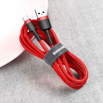 4. Baseus Cafule USB-A / USB-C QC 3.0 3A Kabel 1 m - Rot