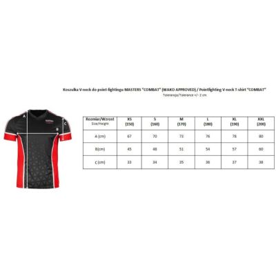 8. Point-Fighting-Shirt mit V-Ausschnitt, MASTERS "COMBAT" (WAKO APPROVED)