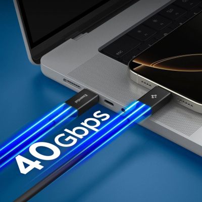 4. Spigen Essential EB24012CC USB-C / USB-C 240W 120cm Kabel - Schwarz