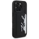4. Karl Lagerfeld HC Grained PU Cardslot Metal Signature iPhone 16 Pro Hülle - Schwarz