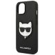 6. Karl Lagerfeld Saffiano Choupette Head Patch Case für iPhone 14 Plus – Schwarz