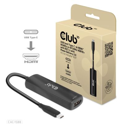 2. CLUB3D CAC-1588 Kabeladapter 0,17 m USB Typ-C HDMI Schwarz