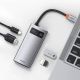 9. Baseus Metal Gleam 4in1 Multifunktions-HUB USB Typ C - USB Typ C Stromversorgung 100 W / HDMI 4K 30 Hz / 1x USB 3.2 Gen 1 / 1x USB 2.0 (CAHUB-CY0G)