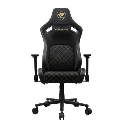 COUGAR CGR-DFF-GLB Gaming-Stuhl, gepolsterter Sitz, Schwarz, Gold