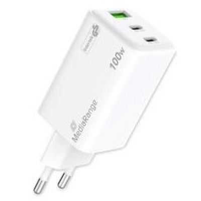 5. MediaRange MRMA123 Mobiles Ladegerät für Laptop, Smartphone, Tablet, Weiß, AC-Schnellladung intern