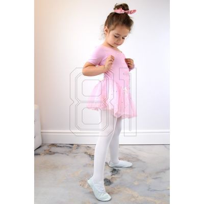 10. Jr Nazo Leder Tanzballettschuhe mit Gummibändern Weiß