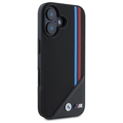 4. BMW M Meshed Tricolor Stripes MagSafe Case für iPhone 16 - Schwarz
