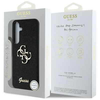 8. Guess Fixed Glitter Big 4G Metal Logo Hülle für Samsung Galaxy S25 schwarz