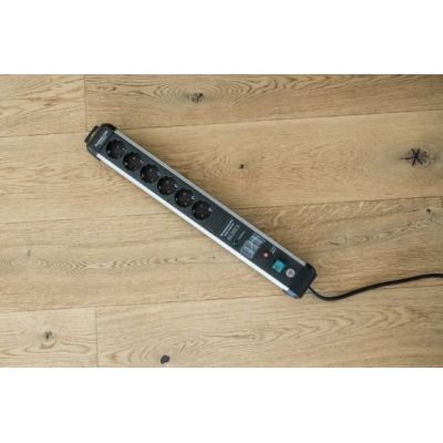 5. Brennenstuhl 1391010601 5 m Steckdosenleiste 6 x Steckdosen Innenbereich Schwarz, Silber