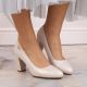 9. Sergio Leone W SK193B Pumps mit beigefarbenem Perlenabsatz 