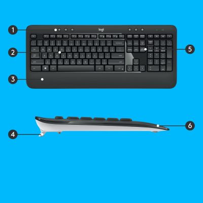 14. Logitech MK540 Advanced Tastatur und Maus (inkl. universeller Funkfernbedienung, QWERTZ-Tastatur, amerikanische und internationale Tastatur, schwarz)
