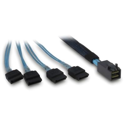 Inter-Tech SFF-8643 - 4x SATA/SAS 0,7 m 12 Gbit/s Blau