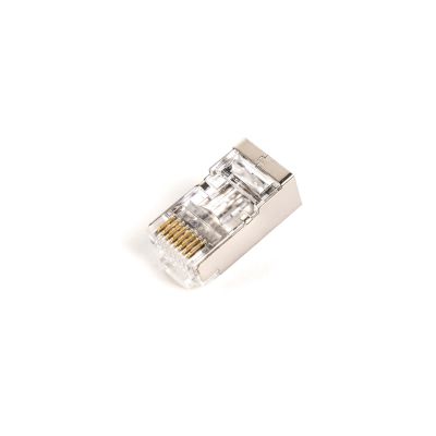 4. RJ45 (8P8C) Durchgangsstecker, Kat. 6, geschirmt, AWG 26-24, Packung mit 100 Stück.