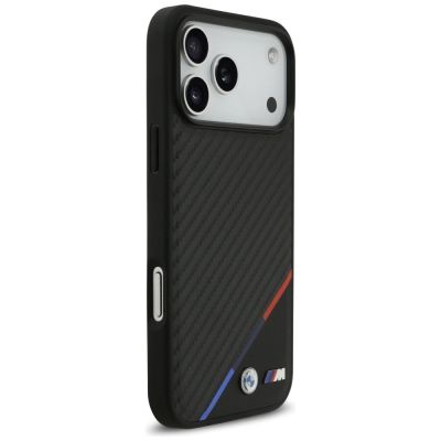 4. BMW M Carbon Tricolor Line MagSafe Case für iPhone 17 Pro Max - Schwarz