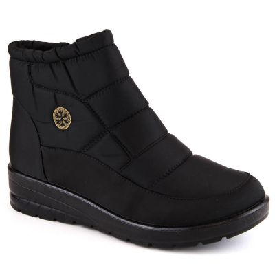 News W EVE437A schwarze Schneestiefel mit Keilabsatz