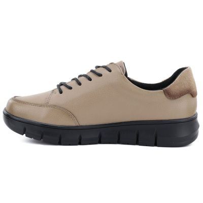 3. Damen-Plateauschuhe aus beigefarbenem Leder, Modell Vinceza 133130