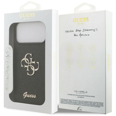 8. Guess Fixed Glitter Big 4G Hülle für iPhone 17 Pro Max / 18 Pro Max - Schwarz