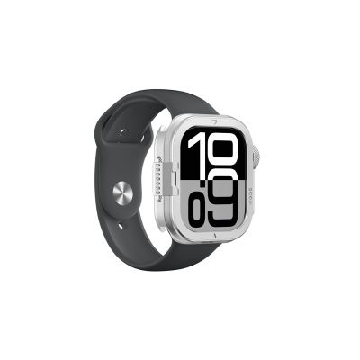 4. AmazingThing Titan Pro Metallgehäuse für Apple Watch 11 46 mm, Aluminium, Silber