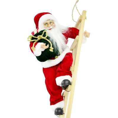 3. Dekorativer Weihnachtsmann auf einer Leiter, 65 cm