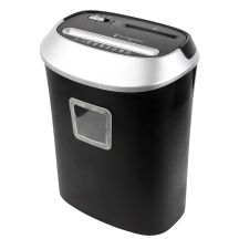 Activejet ASH-1201D Aktenvernichter, P-3, 25 l, 5x38 mm Schnipsel, 12 Blatt, schwarz und silber.