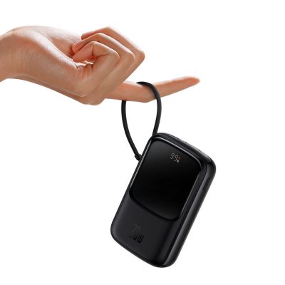 17. Powerbank 10000 mAh 20 W Baseus Qpow Pro Overseas Edition + USB C 3A Kabel – Schwarz