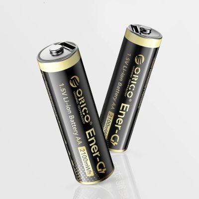 2. Orico Ener-G EG5C Lithium-Batterie 1,5 V 2100 mWh AA USB-C wiederaufladbare Batterie 2 Stück.