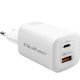 QOLTEC 65W GAN ULTRA Netzteil | 5-20V | 2,25-3,25A | 1 x USB Typ C PD | 1 x USB QC 3.0 | Weiß