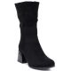 7. Schwarze Damen-Stiefeletten mit kurzem Absatz aus Wildleder, Modell Jezzi ASA269-7