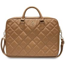 Guess Quilted 4G-Tasche für einen 16-Zoll-Laptop – braun