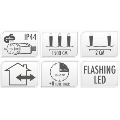 8. WEIHNACHTSLICHTER LICHTERKETTE 750 LED FLASH WARMWEISS