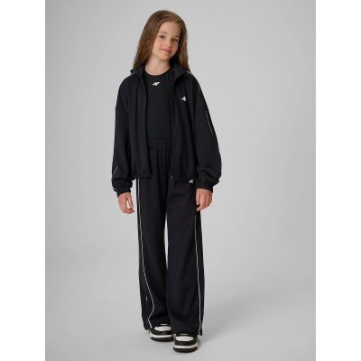 6. Lockerer Sport-Sweatshirt für Mädchen ohne Kapuze 4F 4FJRSS26TSWSF3057-20S