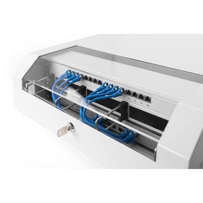 34. Wandschrank NWS 19" Slim Line 3HE drehbar, 2HE fest, 145x500x475 mm, Farbe Grau (RAL 7035)