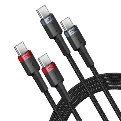 2. Baseus Cafule USB-C / USB-C-Kabel 100W 1 m - rot-schwarz und schwarz-grau (2 Stk.)