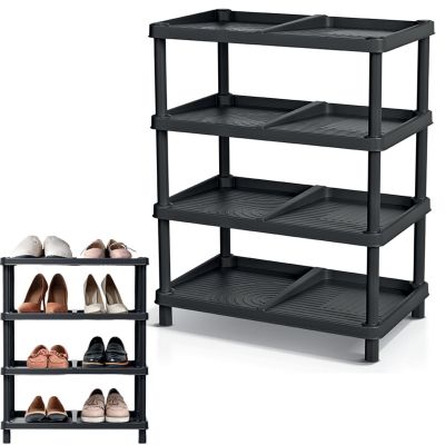 Schuhregal mit 4 Ebenen, Tassy Black Prosperplast
