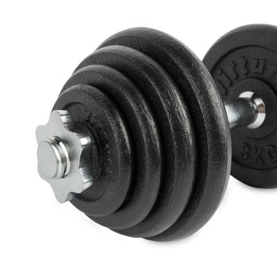 13. VIRTUFIT VERSTELLBARES PRO-HANTELSET - LANGHANTELSET - GUSSEISEN - 1 X 15 KG