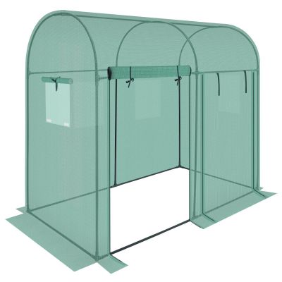 36. Gewächshaus-Gartentunnel mit zwei Eingängen für Tomaten und Gurken, 200 x 100 x 180 cm, grün