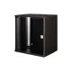 19-Zoll-12-HE-Wandnetzwerkschrank, SOHO PRO 595 x 540 x 400 mm, Glastür, schwarz, unmontiert, 60 kg